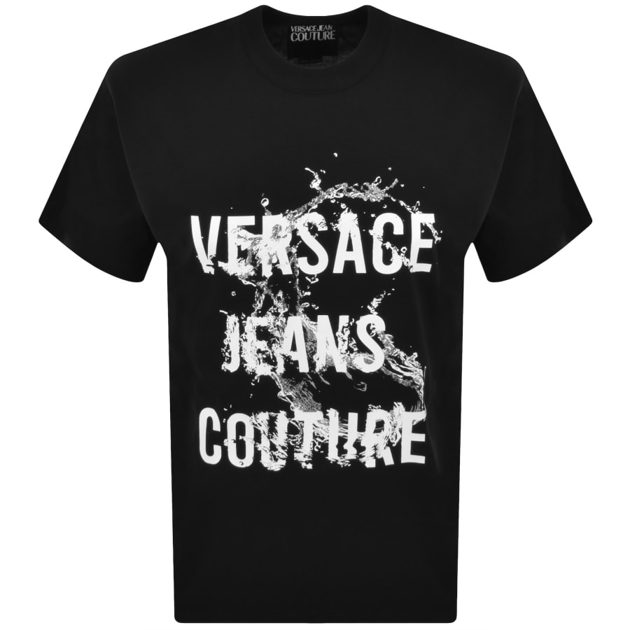 Versace Jeans Couture Logo Splash T Shirt Black | Mainline Menswear us